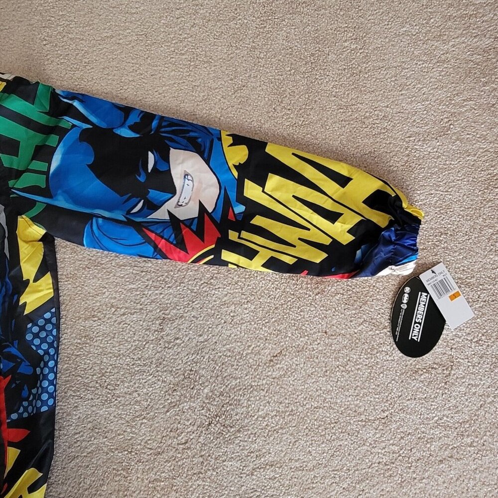 Members Only Batman Men's Windbreaker Sz S Hooded Jacket Graphic Full-Zip NWT - Picture 4 of 16
